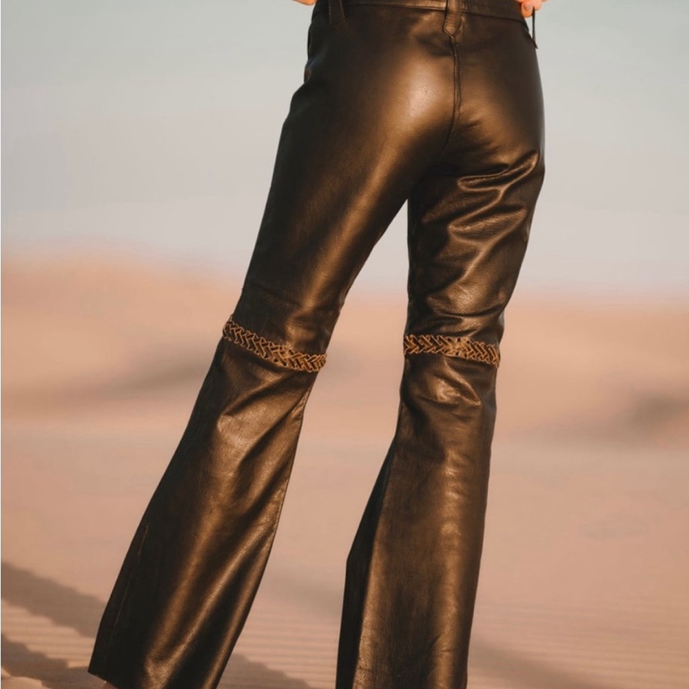 NWOT Y2K vintage leather lace up pants. Tommy Hilfiger. - Picture 2 of 13